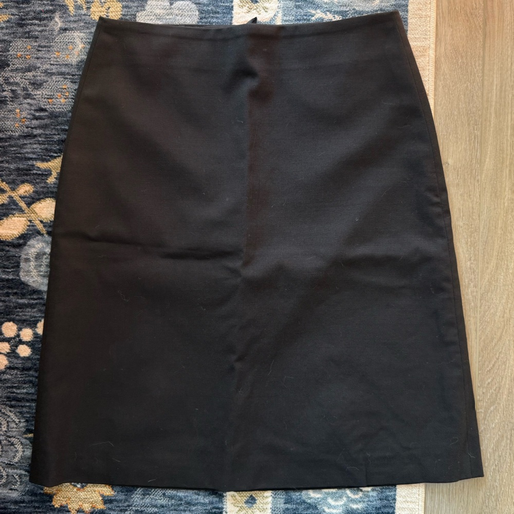 Brooks Brothers x Loro Piana Black Stretch Wool Woven Pencil Skirt Size 4 - RARE